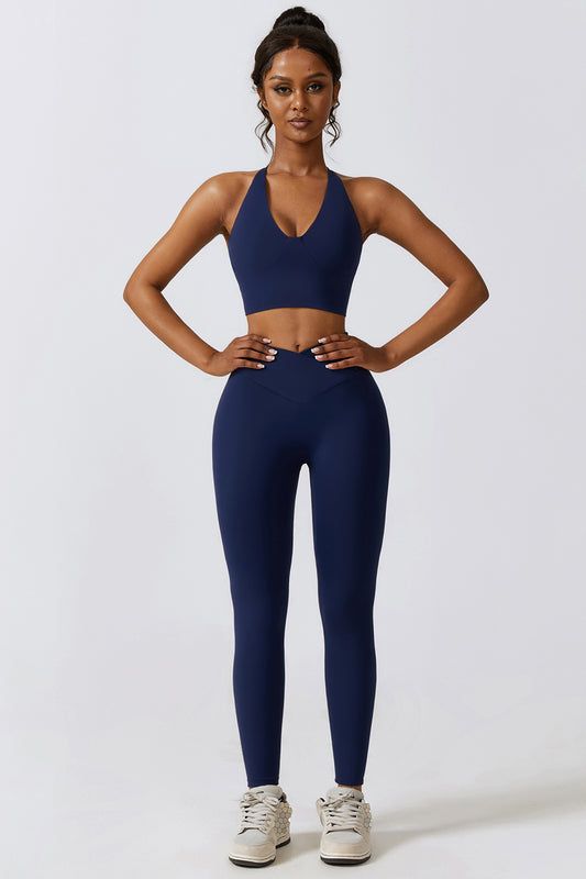 Crisscross Sports Bra and Leggings Set