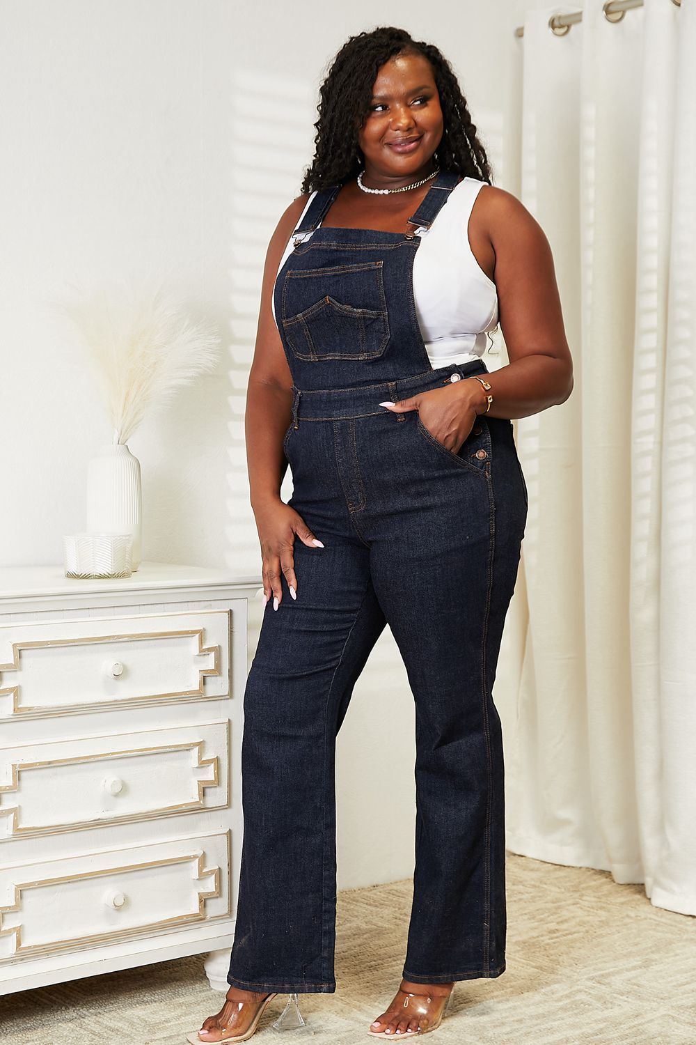 Judy Blue Full Size High Waist Classic Denim Overalls