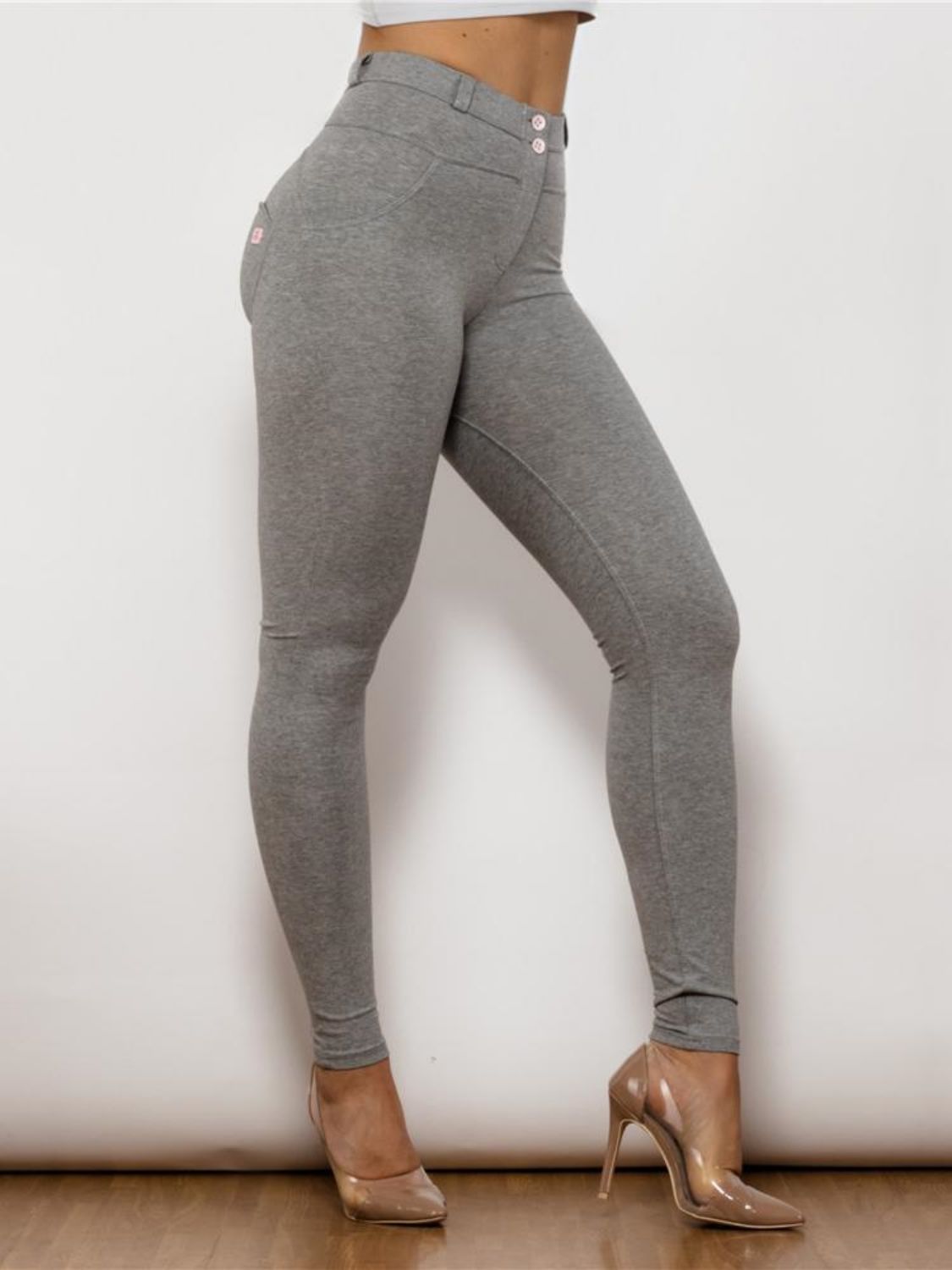 Full Size Contrast Detail High Waist Leggings