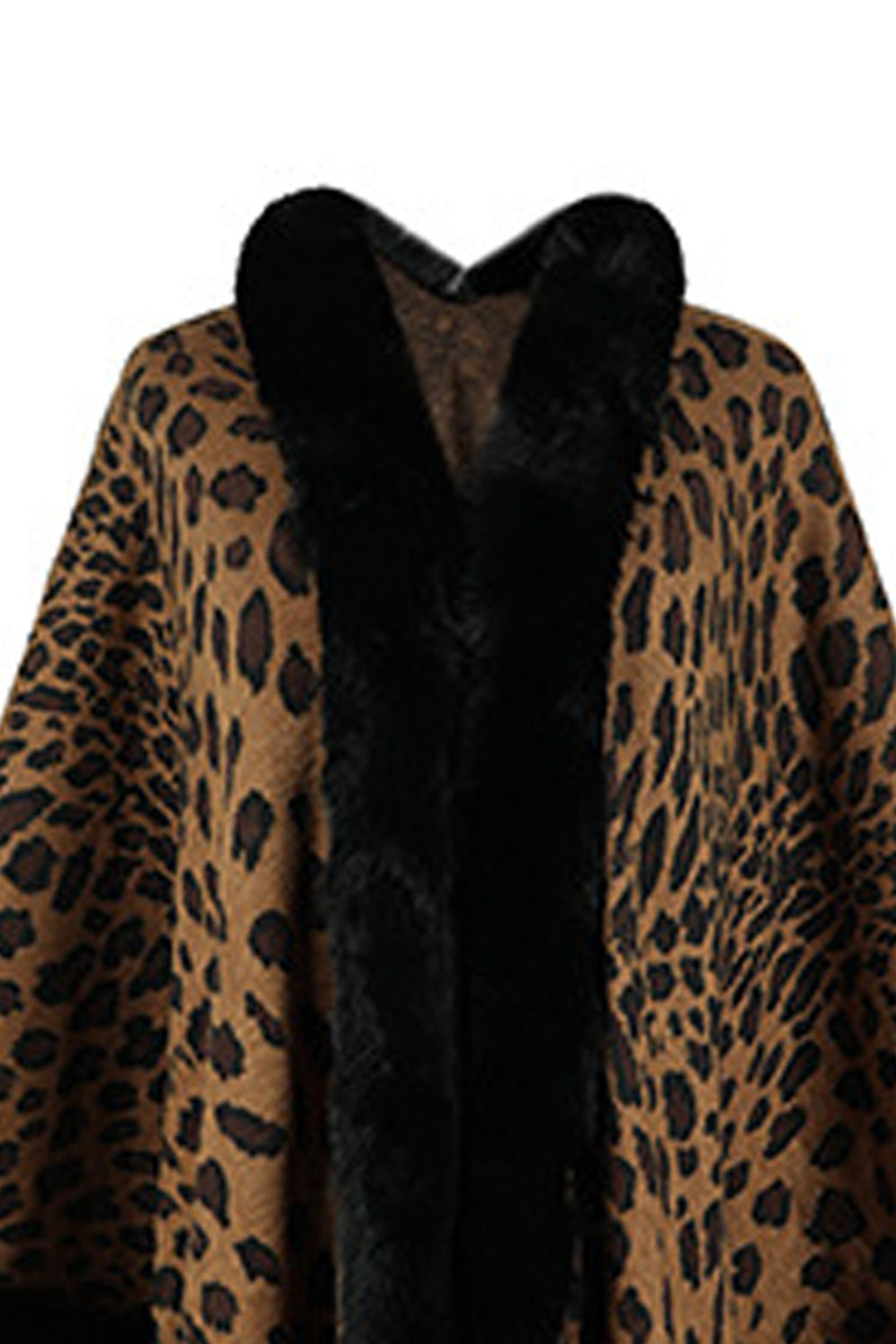 Leopard Open Front Poncho