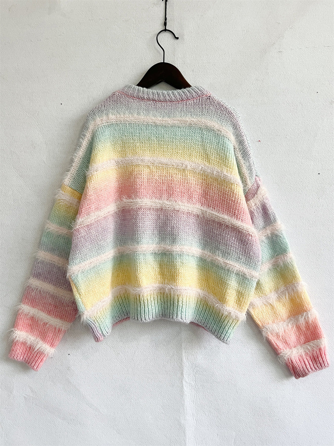 Striped Round Neck Long Sleeve Sweater