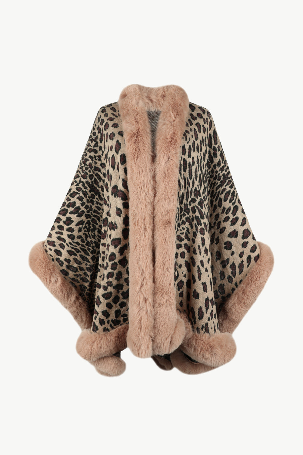 Leopard Open Front Poncho