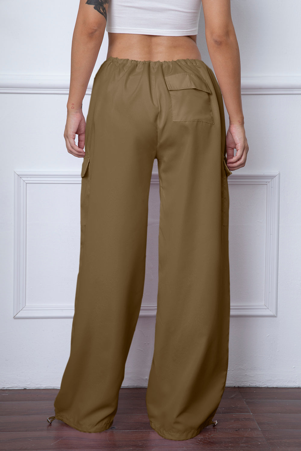 Drawstring Waist Pants with Pockets