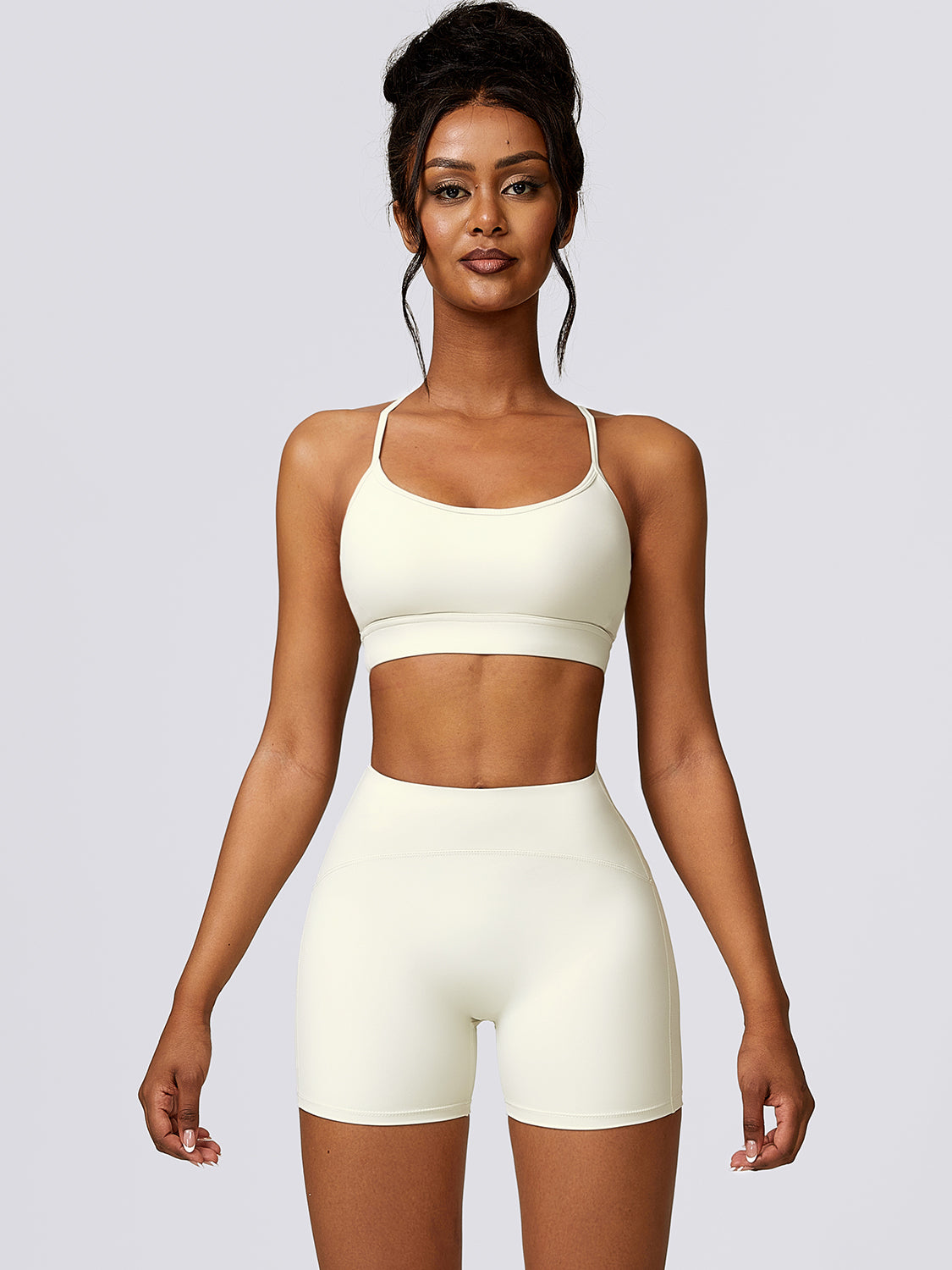 Sport Bra and Wide Waistband Shorts Set